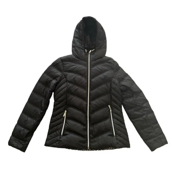MICHAEL Kors black quilted nylon packable puffer black jacket Size S - Picture 5 of 14
